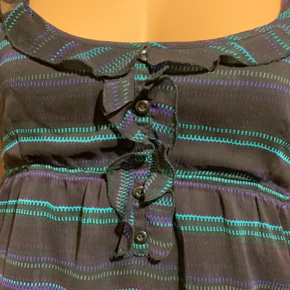Volcom Summer Dress Navy Blue Black Stripes M - Picture 4 of 15